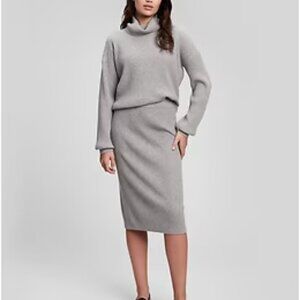CashSoft Rib Midi Sweater Skirt AND Top (two pieces), Size Medium